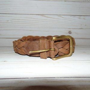 Old Navy Brown Leather Braid Belt Size 36